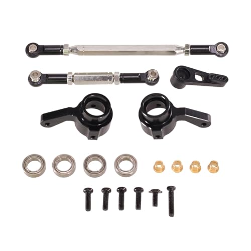 Lenkstangen-Spurglieder, Metall-Lenkbecher, Modifikation, RC-Auto-Lenk-Kits, Upgrade-Teil für D96 MN82, Maßstab 1:12, Hobby-Modell, Schwarz von pistro