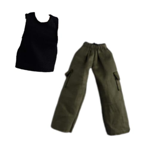 Miniatur-Puppenkostüm im Maßstab 1:12, Oberteil und Hose, lässig, lockere Figur, Kleidung, für 15,2 cm große Actionfiguren, Zubehör, mit Weste Miniatur-Puppenkostüm im Maßstab 1:12, Oberteil und Hose, lässig, lockere Figur, Kleidung, für 15,2 cm große Actionfiguren, Zubehör, mit Weste von pistro