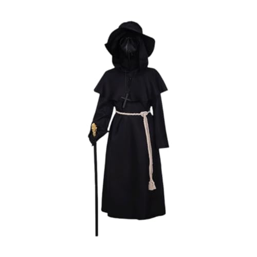 Pest Arzt Kostüm Set Halloween Gruselkostüm Atmungsaktive Neuheit Cosplay für Motto Party- 130 von pistro