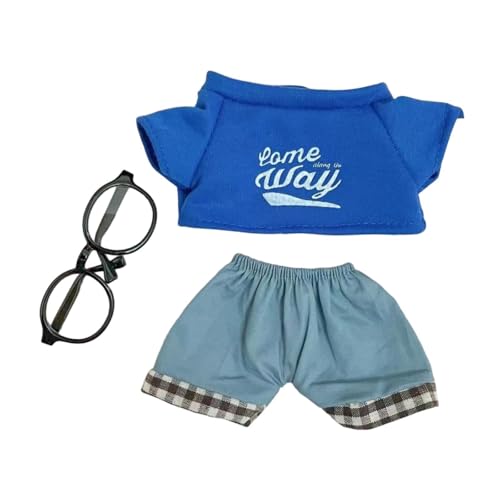 Plüschpuppenkleidung für 20 cm Stofftier-Kostüme, Foto-Requisiten, Outfits aus weichem Stoff, Puppenzubehör - Buchstabenhemd von pistro