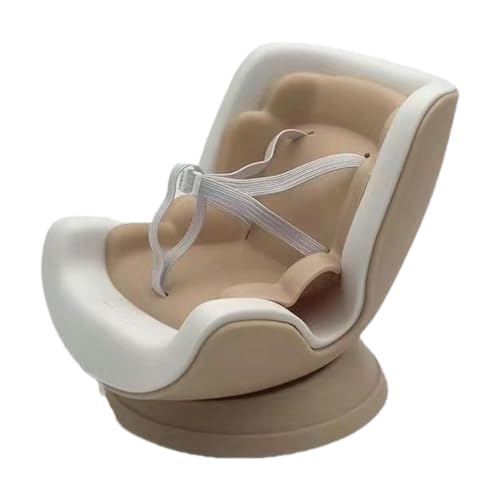 Puppen-Autositz, Auto-Innendekoration, Miniatur-Möbel, niedliches Puppenzubehör, Multifunktions-Display-Plattform, PU-Leder, 10 x 15 x 18 cm, Beige von pistro