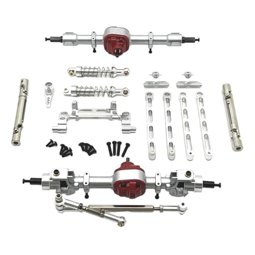 RC Car Upgrade Parts Front Rear Assembly Kits Metal for MN82 LC79 MN78 1/12 Scale RC Hobby Car Replacement 15x20x5cm- Argent von pistro