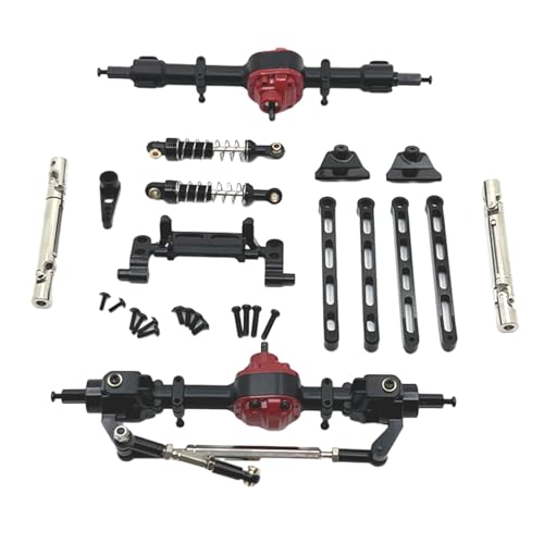 RC Car Upgrade Parts Front Rear Assembly Kits Metal for MN82 LC79 MN78 1/12 Scale RC Hobby Car Replacement 15x20x5cm- Black von pistro
