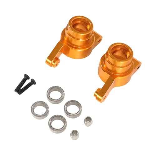 RC Hinterradschale mit Kugellagern, Metall, stabiles Ersatzteil, Ersatz für Wltoys 1/14 Auto 144018 144016, Aluminiumlegierung, CNC-Präzision, Gold von pistro