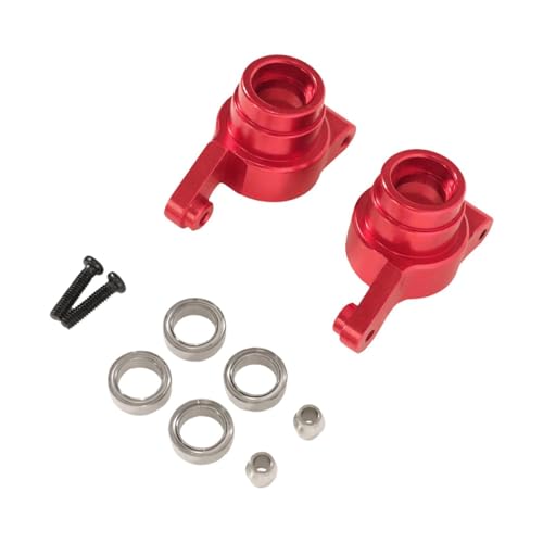 RC Hinterradschale mit Kugellagern, Metall, stabiles Ersatzteil, Ersatz für Wltoys 1/14 Auto 144018 144016, Aluminiumlegierung, CNC-Präzision, Rot von pistro