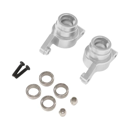 RC Hinterradschale mit Kugellagern, Metall, stabiles Ersatzteil, Ersatz für Wltoys 1/14 Auto 144018 144016, Aluminiumlegierung, CNC-Präzision, Silber von pistro