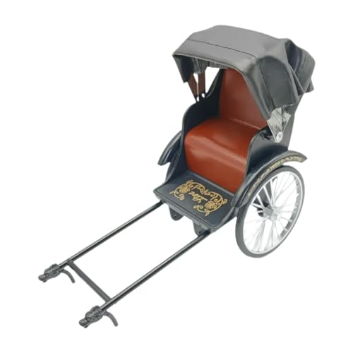 Retro Rikshaw Legierung Auto Modell mit einziehbarem Baldachin, Vintage handgezogener Wagen Souvenir Geschenk 20 x 14 cm für Sammler und Display von pistro
