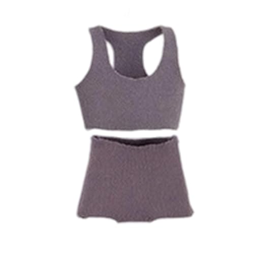 Sportweste, Shorts im Maßstab 1:12, Miniatur-Tanktop und Shorts, Outfit für weibliche Actionfigur, Puppenmodell, Kleidung, Farbe: Violett von pistro