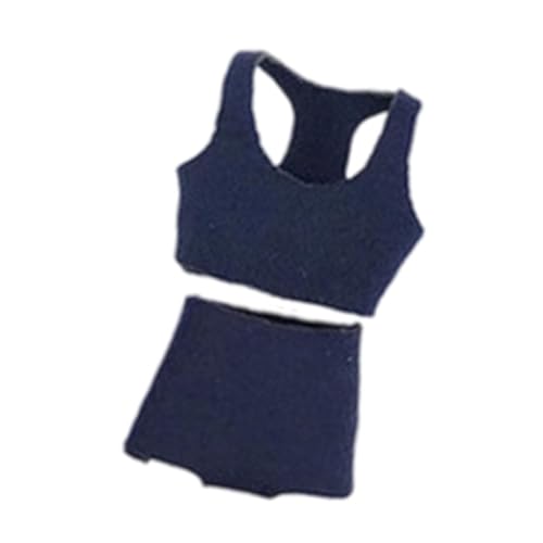 Sportweste im Maßstab 1:12, Miniatur-Tanktop und Shorts, Outfit für weibliche Actionfigur, Puppenmodell, Kleidung, Marineblau Sportweste im Maßstab 1:12, Miniatur-Tanktop und Shorts, Outfit für weibliche Actionfigur, Puppenmodell, Kleidung, Marineblau von pistro