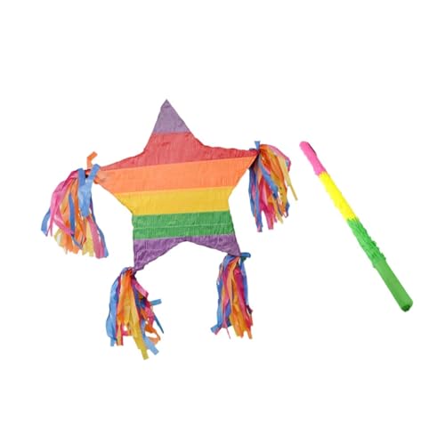 Stern-Piñata mit Schlagstock, buntes Partyspiel, Urlaubsdekoration, Geburtstag, Feier, Festival, Foto-Requisite Stern-Piñata mit Schlagstock, buntes Partyspiel, Urlaubsdekoration, Geburtstag, Feier, Festival, Foto-Requisite von pistro