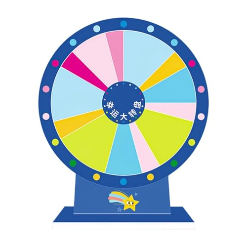 Tabletop Prize Turntable Fortune Wheel Portable Roulette Wheel Rotating Prize Wheel for Teaching Activity Supermarkets Party - Style B von pistro