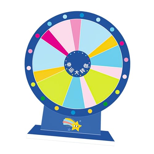 Tabletop Prize Turntable Fortune Wheel with Erasable Pen Compact Rotating Prize Wheels for Classroom Teaching Activity Carnival Party Game - Style B von pistro