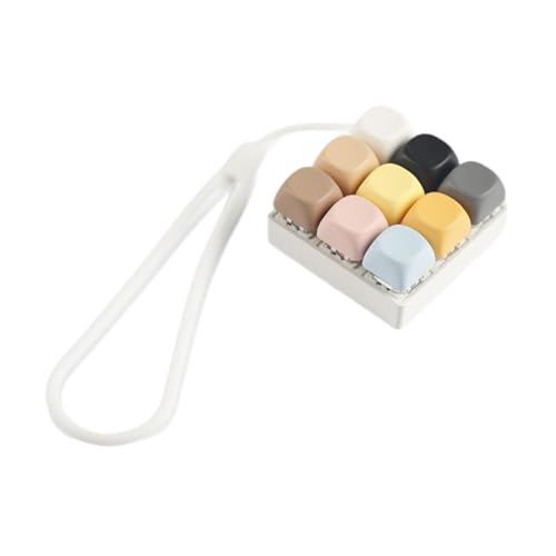 Tastatur-Taste, Fingerspielzeug mit Silikon-Schlüsselband, Fidget-Schlüsselanhänger, Stressabbau, Handy-Charm-Zubehör für Erwachsene, 5,7 x 5,7 x 2,8 cm, mehrfarbig Tastatur-Taste, Fingerspielzeug mit Silikon-Schlüsselband, Fidget-Schlüsselanhänger, Stressabbau, Handy-Charm-Zubehör für Erwachsene, 5,7 x 5,7 x 2,8 cm, mehrfarbig von pistro