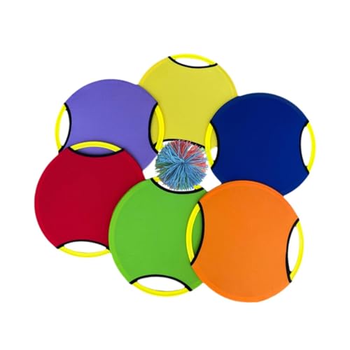 Trampolin Paddel Ballspiel Set 6 Paddel + 1 Ball für Kinder Motorik Training Indoor Outdoor von pistro