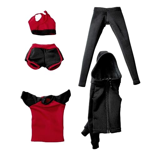 Weibliche Figur im Maßstab 1:6, modische Sweatanzüge, Jogginghose, lässiger Trainingsanzug, Outfit für 30,5 cm weibliche Soldatenfiguren, Körperzubehör, Rot Weibliche Figur im Maßstab 1:6, modische Sweatanzüge, Jogginghose, lässiger Trainingsanzug, Outfit für 30,5 cm weibliche Soldatenfiguren, Körperzubehör, Rot von pistro