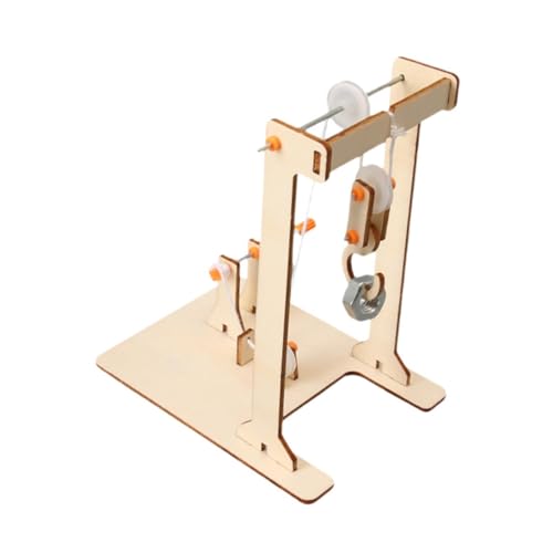 Wissenschaftliches Experimentier-Set, Bauspielzeug, Handkurbel, Kranmodell, 3D-Puzzle, pädagogisches Holzhandwerk für Teenager und Kinder im Alter von 6–12 Jahren von pistro