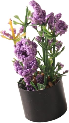 pistro 1/12 Puppenhaus Miniatur Topfpflanze Ornament - Miniatur Künstliche Topfblumen für Puppenhaus Dekoration, Maßstab 1:12 Zubehör von pistro