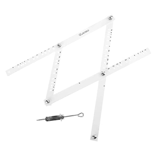 pistro 34cm klarer Pantograph Zeichenwerkzeug Maßstab Lineal mit Gradeinteilung für Kartenschreiben, Tischler und Bastelprojekte von pistro