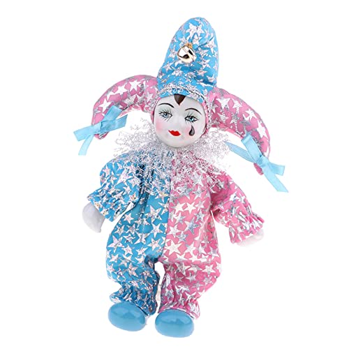 pistro Italienische Porzellanpuppe mit Träne im Harlekin-Kostüm, Heimdekoration, Sammlerstück, 20 cm pistro Italienische Porzellanpuppe mit Träne im Harlekin-Kostüm, Heimdekoration, Sammlerstück, 20 cm von pistro