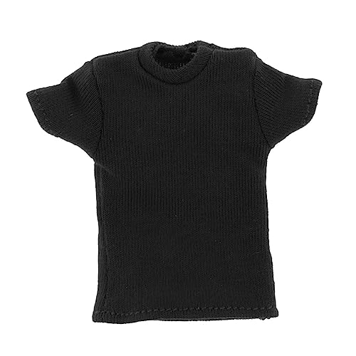 pistro Kurzärmliges Set für weibliche Actionfiguren im Maßstab 1:12, 15,2 cm, Puppenkleidung, Miniaturbekleidung, Verkleidungs-Set, Schwarz von pistro