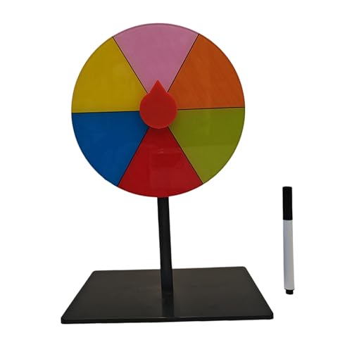 pistro Preisrad Drehteller mit Marker, einfache Montage, Roulette-Vermögensrad für Karneval, Partyspiele, Messen, Geburtstag, 15 cm, 6 Gitter von pistro