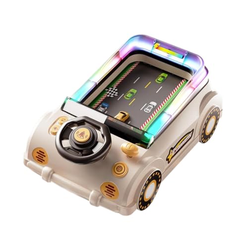 pistro Renn-Abenteuerauto Lenkrad Spielzeug Fahrsimulator mit Soundeffekten für Kinder ab 3 4 5 6 Jahren- Beige von pistro