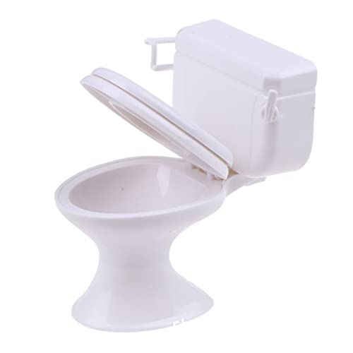 pistro Weiß Puppenhaus Möbel Modell Badezimmer Toilette Miniatur Spielzeug für Puppe ABS Kunststoff Deko Zubehör pistro Weiß Puppenhaus Möbel Modell Badezimmer Toilette Miniatur Spielzeug für Puppe ABS Kunststoff Deko Zubehör von pistro