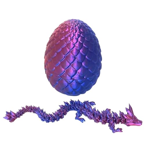 planning Drachenei Mit Drache - Kristall Drachen Zappelspielzeug | 3D Printed Dragon Spielzeug Im Ei | 3D Beweglicher Kristalldrache Mit Ei | Flexibel 3D Gedruckter Dracheneier Geschenk für Kinder von planning