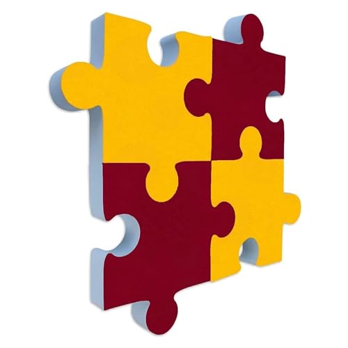 platino24 Schallabsorber-Set Puzzle aus Basotect G+ mit Akustikfilz, Akustikbild aus 2X Bordeaux, 2X Sonnengelb Diagonale 360 x 50 mm von platino24