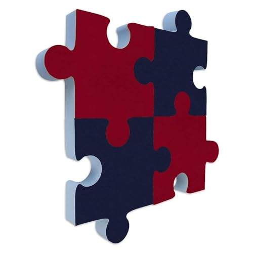 platino24 Schallabsorber-Set Puzzle aus Basotect G+ mit Akustikfilz, Akustikbild aus 2X Nachtblau, 2X Bordeaux Diagonale 360 x 50 mm von platino24