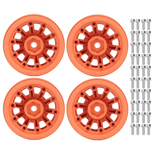 1,9 -Zoll -Rad Felgen RC Beadlock Wheels Rims für Axial Scx10 für Traxxas 1/10 RC Crawler -Autos (Orange) von plplaaoo