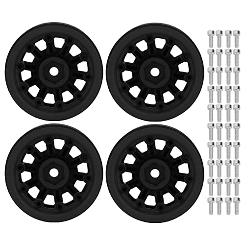 1,9 -Zoll -Rad Felgen RC Beadlock Wheels Rims für Axial Scx10 für Traxxas 1/10 RC Crawler -Autos (Schwarz) von plplaaoo
