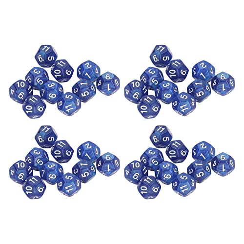 40pcs Polyedrische Würfel durch klare Zahlen verhindern die Oxidation 12 -seitige Würfel -Set -Spieleunterricht (Blue) von plplaaoo
