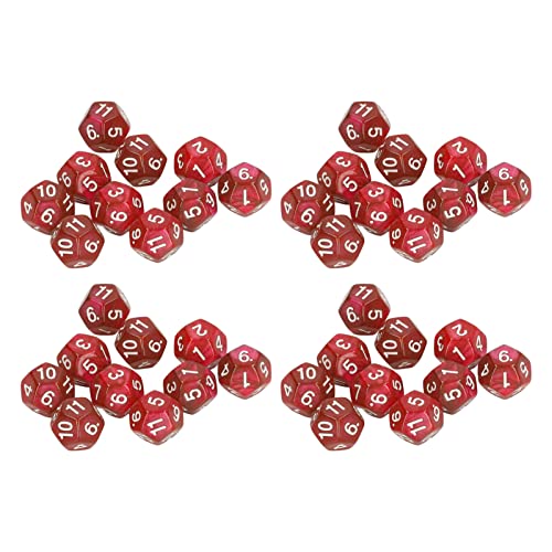 40pcs Polyedrische Würfel durch klare Zahlen verhindern die Oxidation 12 -seitige Würfel -Set -Spieleunterricht (Red) von plplaaoo