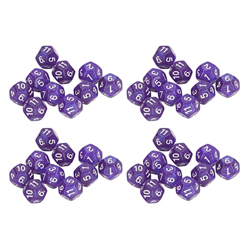 40pcs Polyedrische Würfel durch klare Zahlen verhindern die Oxidation 12 -seitige Würfel -Set -Spieleunterricht (Violet) von plplaaoo