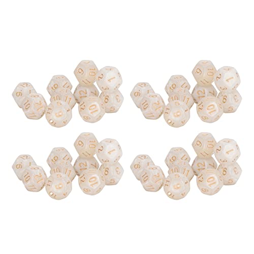 40pcs Polyedrische Würfel durch klare Zahlen verhindern die Oxidation 12 -seitige Würfel -Set -Spieleunterricht (White) von plplaaoo