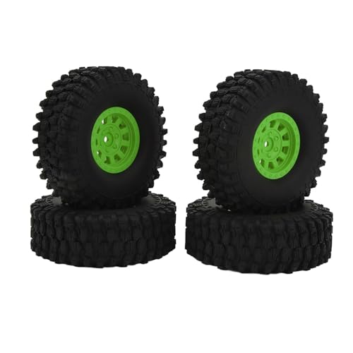 4pcs RC -Auto -Reifenrad 120 mm 1,9 Zoll Gummi mit 10 Speichen -Nylonrad -Hub RC -Autoteilen für axiale SCX10 90046 Traxxas Redcat Gen8 (Grün) von plplaaoo