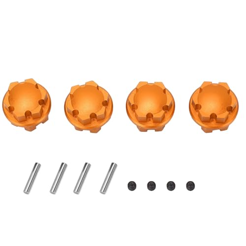 4pcs RC Rad Whex Hex Hub Aluminium -Legierung 17mm RC Hub Nussradantriebs -Hub -Hub -Hub -Adapter mit Stiften für Traxxas RC -Auto -Upgrade -Teile (Gold) von plplaaoo