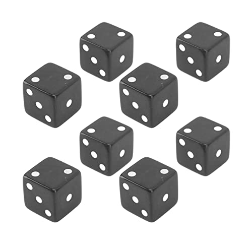 6 -seitige Würfel Set 8PCS Square Corner Standard -Würfelswürfel Haltbarer Wirkung Resistent Plastic Dice für Brettspiele Klassenzimmer Mathematikunterricht Bildungsspielzeug (Schwarz) von plplaaoo
