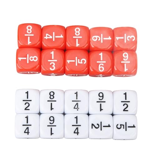 Bruchwürfel Set Haltlable Plastic Educational Math Games Brettspiele Interaktives Lernwerkzeug für Kinder Red White 16mm 20pcs Bruchwürfel Set Haltlable Plastic Educational Math Games Brettspiele Interaktives Lernwerkzeug für Kinder Red White 16mm 20pcs von plplaaoo