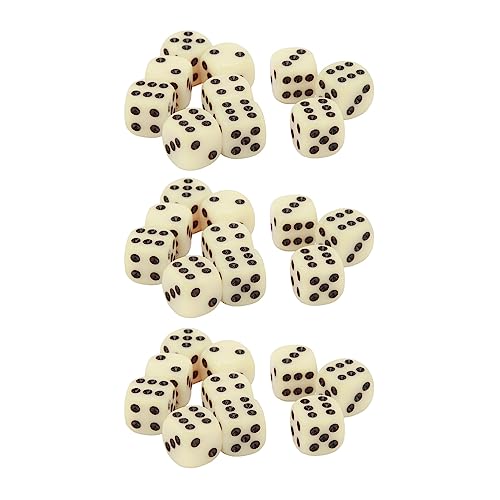 DICE Set 30pcs Round Ecken Kunststoff 6 -seitig Würfelwürfeln für Brettspiele und Mathematikunterricht langlebiger leichtes Gewicht 16mm (Beige) von plplaaoo