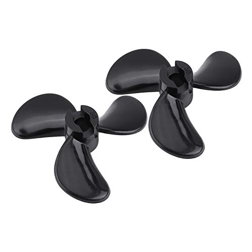 Dreiblattpropeller,plplaaoo 1 Paar RC-Bootspropeller, Rückwärtspropeller, ferngesteuerte Schiffsteile 3-Blatt-Kunststoff-RC-Boots-Außenbordpropeller-Set Zubehör von plplaaoo