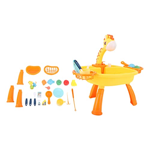 Kids Electric Fishing Tond Soft Edge Batterie betrieben interaktives Wassertischspielzeug für Kleinkinder Jungen und Mädchen Lernen mit bunten Fischen und Tieren Kunststoff (Giraffe -Fischteich) von plplaaoo
