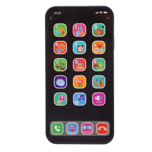Kids Smartphone Touchscreen Educational Musical Learning Toy Interactive Phone für Kleinkinder Jungen Mädchen Plastik Leicht tragbar (Schwarz) von plplaaoo