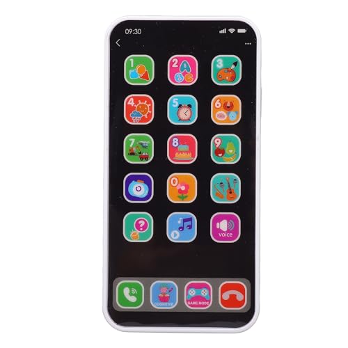 Kids Smartphone Touchscreen Educational Musical Learning Toy Interactive Phone für Kleinkinder Jungen Mädchen Plastik Leicht tragbar (Weiß) von plplaaoo
