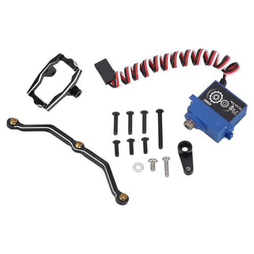 RC Digital Servo Motor Kit High Precision Aluminiumlegierung Metal Gear 7 kg Drehmomentservo mit Halterungshalter -Armlenkverbindung für Traxxas TRX4M 1/18 RC Crawler Car RC Digital Servo Motor Kit High Precision Aluminiumlegierung Metal Gear 7 kg Drehmomentservo mit Halterungshalter -Armlenkverbindung für Traxxas TRX4M 1/18 RC Crawler Car von plplaaoo