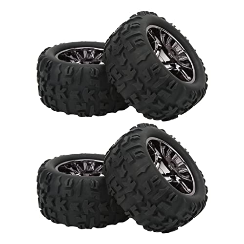 RC -Gummireifen Starke Polsterentwicklung Resistent Ersatzgummi -Reifen für Traxxas Maxx Arrma Kraton 1/8 1/10 RC -Auto Langlebige Kunststoffräder 4PCs (Du färbte) von plplaaoo