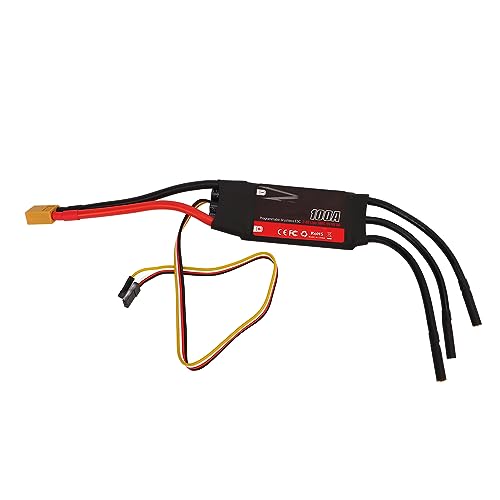 plplaaoo 100A RC bürstenloser ESC -Hochleistungs -Elektrik -Speed ​​-Controller mit 32 -Bit -Prozessor für DIY RC Aircraft Festflügel Drohne Elektronische Komponente 90x37x10 mm von plplaaoo