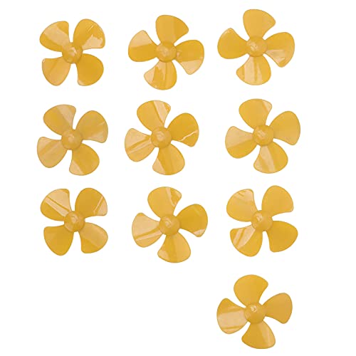 plplaaoo 10pcs 80mm 4 Blades Propeller Kunststoff DIY Drehspielzeugmodellzubehör mit 2 mm Loch XR -149 (Gelb) von plplaaoo