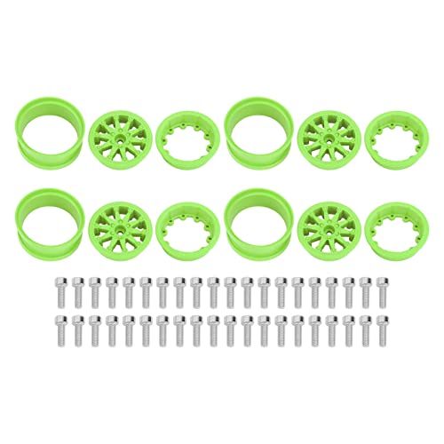 plplaaoo 4Set 2,2 -Zoll -Rad Rim Nylon RC Autorad Rand für axiale SCX10 Wraith RR10 1/10 RC -Autos (Grün) von plplaaoo